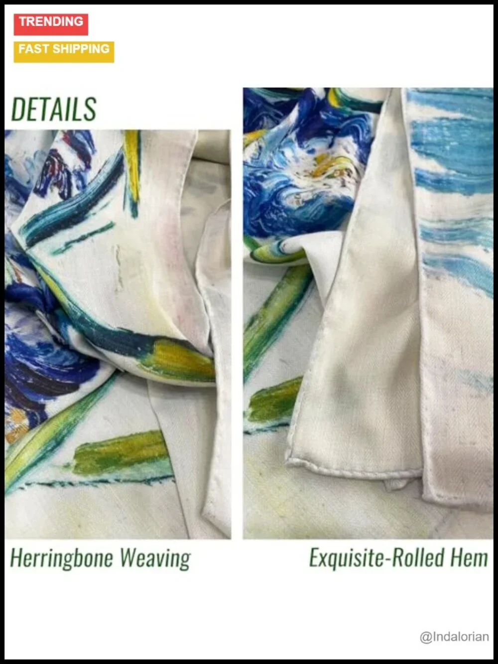 Women's Oversized Pashmina Wrap Scarf Shawl 51x51in Cashmere-Soft Feel Rolled